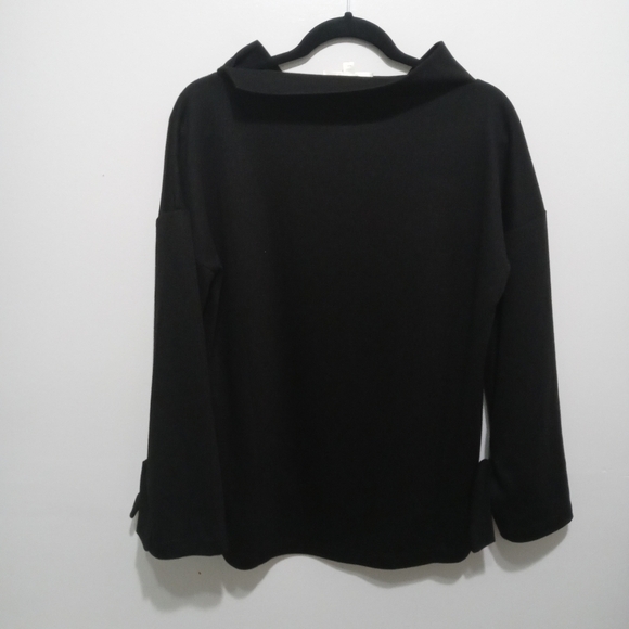 J.O.A Tie Sleeve Black Sweatshirt Top Size Extra Small - Picture 6 of 9